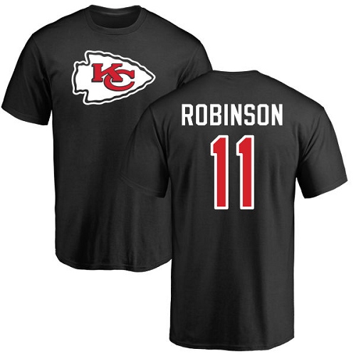 Men Kansas City Chiefs #11 Robinson Demarcus Black Name and Number Logo T-Shirt